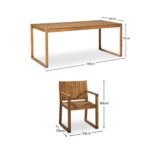 Lennox 6 Seater Wooden Garden Dining Set with Cushions - Image 12