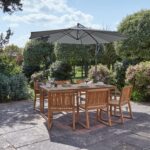 Lennox Table & 6 Lennox Armchairs with Grey Parasol