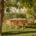 Lennox Table & 8 Lennox Armchairs with Premium Grey Parasol - Image 14