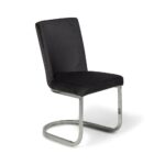 Outlet - Lola Dining Chair - Black with Chrome Legs