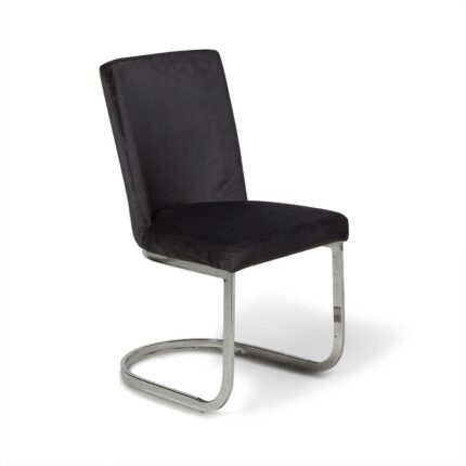 Outlet - Lola Dining Chair - Black with Chrome Legs