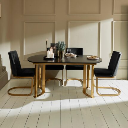 Lua Noir Black Dining Table - Extendable