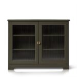 Lua 2 Door Narrow Sideboard - Fir Green with Glass Door - Image 7