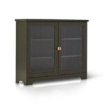 Lua 2 Door Narrow Sideboard - Fir Green with Glass Door - Image 9
