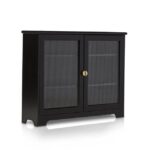 Lua 2 Door Narrow Sideboard - Noir Black with Glass Door - Image 12