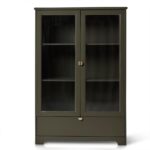 Lua Tall Cabinet in Fir Green with Fluted Glass - Image 8