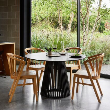 Mabel Oak Wooden Spindle Dining Chairs - Set of 2