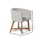Outlet - Magnus Dove Grey Dining Chair - Oak Legs - Image 11