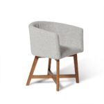 Outlet - Magnus Dove Grey Dining Chair - Oak Legs - Image 8