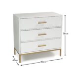 Outlet - Marie 3 Chest of Drawers - White - Image 4