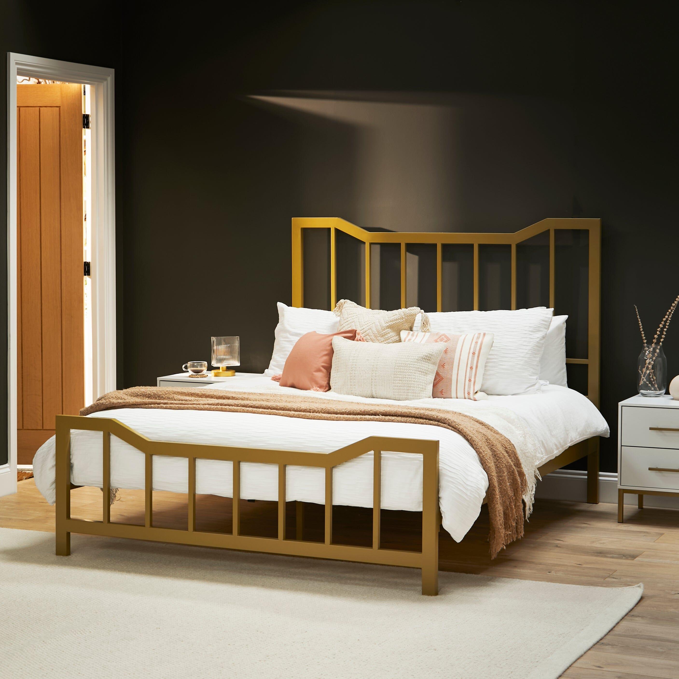 marie-king-size-bed-gold-metal-laura-james-1 Marie King Size Bed - Gold Metal