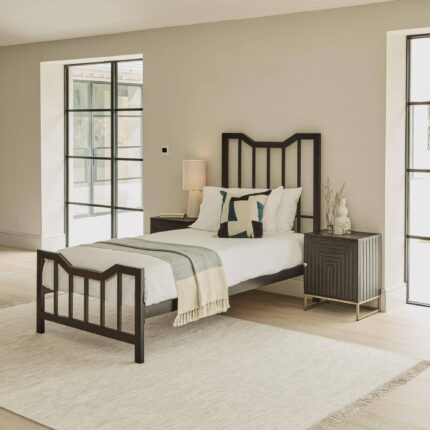 Marie Single Size Bed - Black Metal
