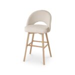 Outlet - Marilyn Boucle Bar Stool - Whitewash Legs - Image 7