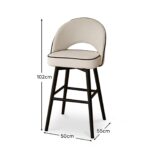 Outlet - Marilyn Ivory Bar Stool - Black Oak Legs - Image 11