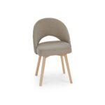 Marilyn Soft Beige Dining Chairs - Set of 2 - Whitewash Oak Legs - Image 7