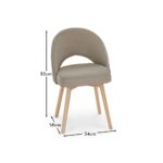 Marilyn Soft Beige Dining Chairs - Set of 2 - Whitewash Oak Legs - Image 8