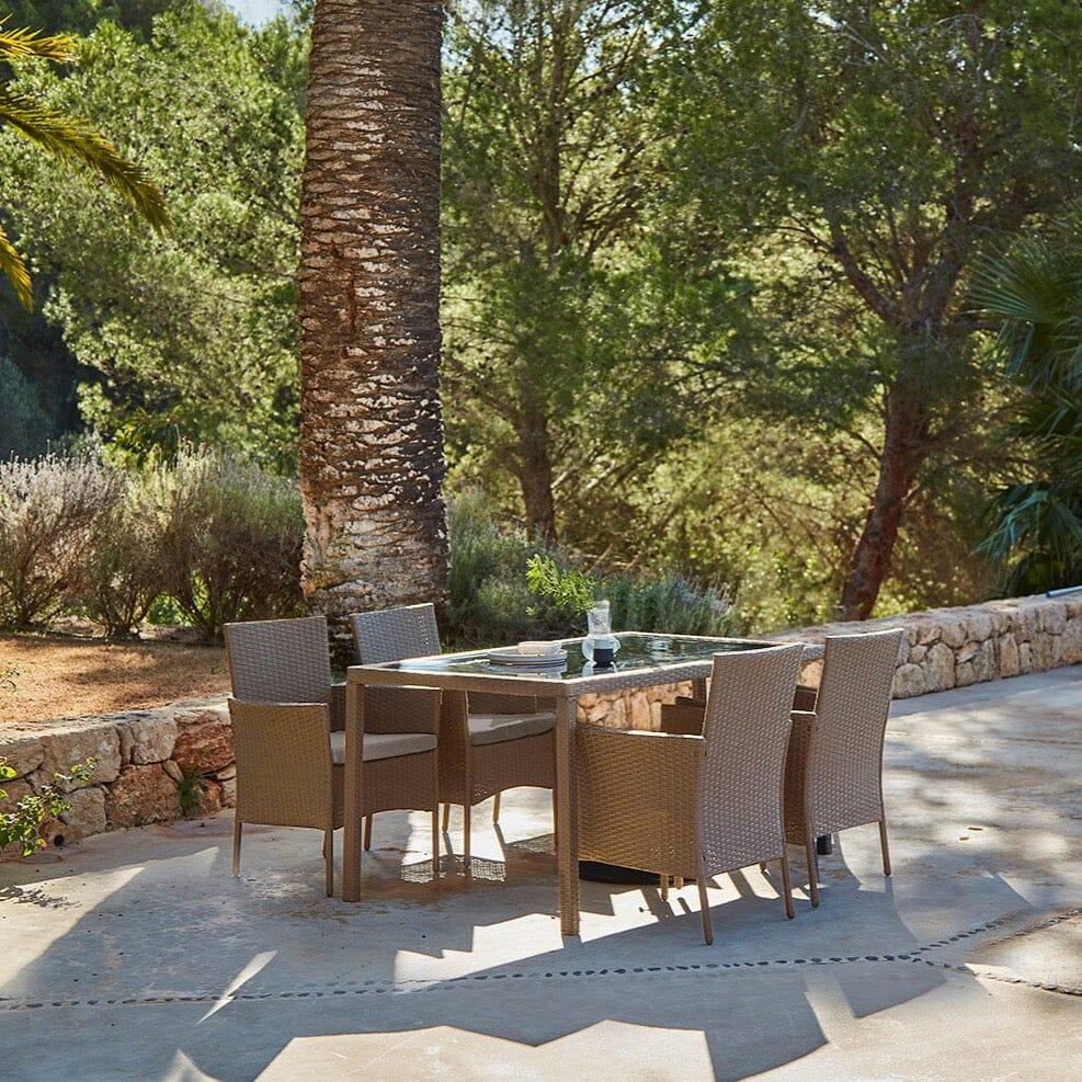 marston-4-seater-rattan-outdoor-dining-set-rattan-garden-furniture-natural-brown-glass-top-laura-james-1 Marston 4 Seater Rattan Garden Dining Set - Natural Brown - Glass Top