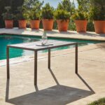 Marston 4 Seater Rattan Garden Dining Set - Natural Brown - Polywood Top - Image 4