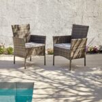 Kemble 8 Seater Rattan Round Garden Dining Set with Cream Parasol - Grey - Image 4