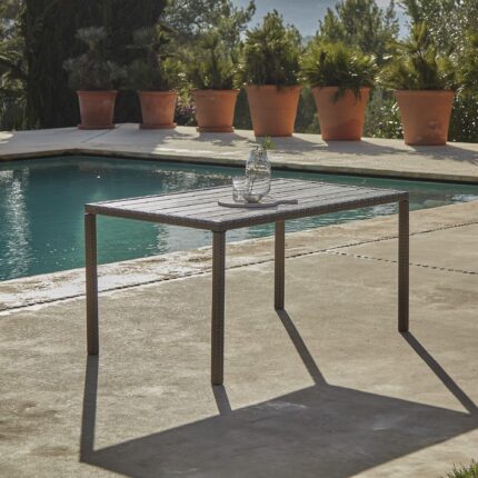 Marston 6 Seater Garden Dining Table - Grey - Polywood Top