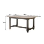 Outlet - Matilda Rectangular Wooden Dining Table - Chalked Mango Wood & Black - Image 11