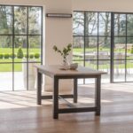 Outlet - Matilda Rectangular Wooden Dining Table - Chalked Mango Wood & Black - Image 2