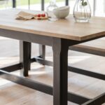 Outlet - Matilda Rectangular Wooden Dining Table - Chalked Mango Wood & Black - Image 6