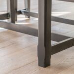 Outlet - Matilda Rectangular Wooden Dining Table - Chalked Mango Wood & Black - Image 7