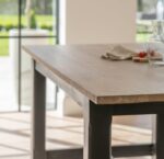 Outlet - Matilda Rectangular Wooden Dining Table - Chalked Mango Wood & Black - Image 8