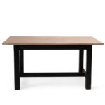Outlet - Matilda Rectangular Wooden Dining Table - Chalked Mango Wood & Black - Image 10