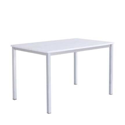 Outlet - Milo 6 Seater Marble Effect Dining Table with Chrome Legs