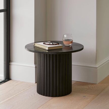 Myla Black Round Side Table