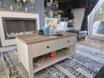 Bampton Alabaster White Coffee Table with Storage - Image 6