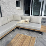 Shiva Corner Sofa Garden Cushion Covers - Stone Grey - Image 3
