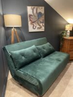 Una 2 Seater Double Sofa Bed - Green Velvet - Image 2