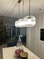 Elland 20cm Triple Glass Pendant Lights - Gold - Image 2