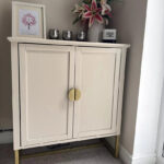 Outlet - Ines 2 Door Sideboard - Taupe & Gold legs - Image 3