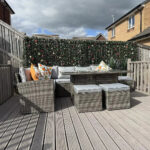 Aston 9 Seater Rattan Garden Corner Sofa Set with Fire Pit - Grey Weave - Image 6