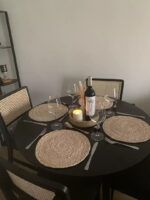 Charlie Black Dining Table Set - Round Drop Leaf - 4 Seater - Charlie Dining Chairs - Image 3