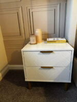 Gloria Bedside Table - White & Brass Effect - Image 5
