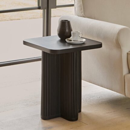 Outlet - Orla Wooden Square Side Table - Jet Black