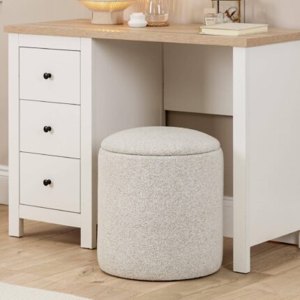Outlet - Abigail Storage Pouffe/Footstool - Dove Grey