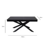 Outlet - Amelia Black Wood Extendable Dining Table - Image 9