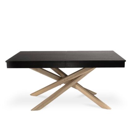 Amelia Black Wood Dining Table - Non Extendable - Whitewash Legs