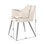 Outlet - Amy Armchairs - Set of 2 - Boucle With Black Legs - Image 6