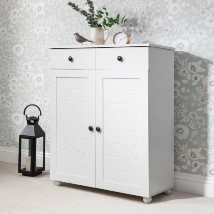 Outlet – Ascot shoe cabinet - white storage cupboard