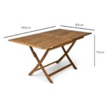 Outlet - Ashby 6 Seater Wooden Rectangular Folding Dining Table - 150Cm - Image 14