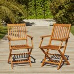 Ashby 8 Seater Wooden Round Garden Armchair Dining Set with Cream Parasol - 160cm - Image 2