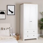 Outlet - Bampton 2 Door Tall Wardrobe - Alabaster White - Image 3