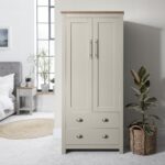 Outlet - Bampton 2  Door Wardrobe in Grey - Image 2